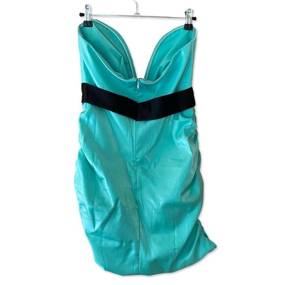 NWT Superdown Lexi Sweetheart Mini Dress Teal bow ribbon party Revolve M - Picture 4 of 9